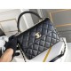 Chanel Classic Trendy CC in medium size 25, black, lambskin, light gold-tone hardware, Hass Factory leather, 17x25x12cm