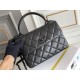 Chanel Classic Trendy CC in medium size 25, all black So Black, black lambskin, Hass Factory leather, 17x25x12cm