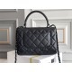 Chanel Classic Trendy CC in medium size 25, all black So Black, black lambskin, Hass Factory leather, 17x25x12cm