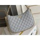 Chanel 23B Hobo Chain Bag, large size 29, gray, lambskin, Hass Factory leather, gold-tone hardware, 18x29x2cm