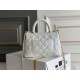 Chanel Classic Coco Handle Mini, 19cm flap bag, white, champagne gold hardware, caviar leather, Hass Factory leather, 13x19x9cm