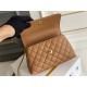 Chanel Classic Coco Handle, small size 24cm flap bag, caramel, with stitched edges, gold-tone hardware, caviar leather, Hass Factory leather, 24x14x10cm