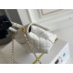 Chanel 23P Coco Handle Mini, 19cm flap bag, white, gold-tone hardware, caviar leather, Hass Factory leather, 13x19x9cm