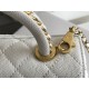 Chanel 23P Coco Handle Mini, 19cm flap bag, white, gold-tone hardware, caviar leather, Hass Factory leather, 13x19x9cm