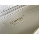 Chanel 23P Coco Handle, small size 29cm flap bag, white, gold-tone hardware, caviar leather, Hass Factory leather, 29x18x12cm