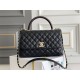 Chanel Classic Coco Handle, medium size 29cm flap bag, red lizard skin handle, black caviar leather, champagne gold hardware, Hass Factory leather, 29x18x12cm