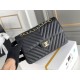 Chanel Classic Flap Bag in V-Pattern Black, Gold Hardware, Medium 25, Caviar Leather, Hass Factory Leather, Dimensions: 16x25x7cm.