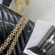 Chanel Classic Flap Bag in 2.55 V-Pattern So Black, Medium 24, Black, Gold Hardware, Lambskin Leather, Padded Leather, Hass Factory Leather, Dimensions: 24cm.