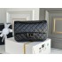 Chanel Classic Flap Bag in 2.55 Diamond Pattern So Black, Medium 24, All Black, Lambskin Leather, Padded Leather, Hass Factory Leather, Dimensions: 24x16x8cm.