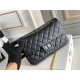 Chanel Classic Flap Bag in 2.55 Diamond Pattern So Black, Medium 24, All Black, Lambskin Leather, Padded Leather, Hass Factory Leather, Dimensions: 24x16x8cm.