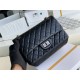 Chanel Classic Flap Bag in 2.55 Diamond Pattern So Black, Medium 24, Black, Silver Hardware, Lambskin Leather, Padded Leather, Hass Factory Leather, Dimensions: 24x16x8cm.