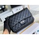 Chanel Classic Flap Bag in 2.55 Diamond Pattern So Black, Large 28, Black, Silver Hardware, Lambskin Leather, Padded Leather, Hass Factory Leather, Dimensions: 28x20x8cm.