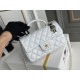 Chanel 22P Classic Flap Bag Mini 20 with Top Handle, Lambskin Leather in White, Champagne Gold Hardware, Hass Factory Leather, Dimensions: 20x12x9cm.