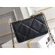 Chanel 19 WOC (Wallet on Chain) in Lambskin Leather, Black, Gold Hardware, Hass Factory Leather, Dimensions: 20x18x9cm.