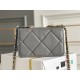 Chanel 19 WOC (Wallet on Chain) in Lambskin Leather, Dark Gray, Gold Hardware, Hass Factory Leather, Dimensions: 20x18x9cm.