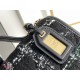 Chanel 22K Flap Bag for Autumn/Winter, Messenger Bag in Woolen Fabric, Black, Gold Hardware, Dimensions: 17x21x6cm.