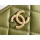 Chanel 23A Hobo Bag in Calfskin Leather, Avocado Green, Gold Hardware, Hass Factory Leather, Dimensions: 19x24x5cm.