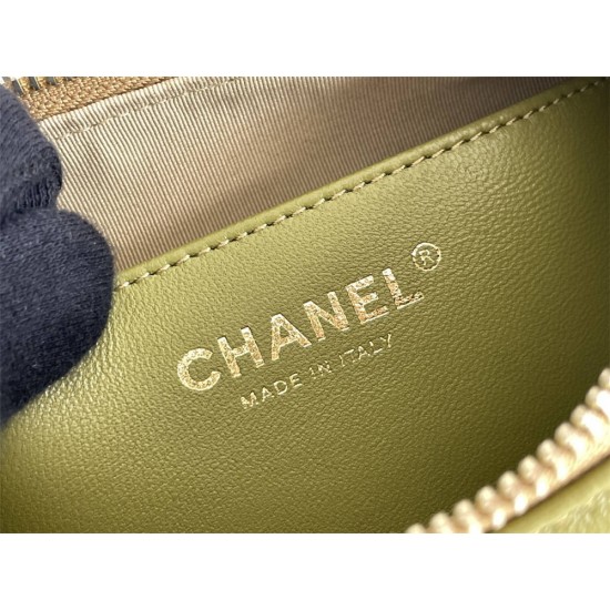 Chanel 23A Hobo Bag in Calfskin Leather, Avocado Green, Gold Hardware, Hass Factory Leather, Dimensions: 19x24x5cm.