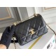 Chanel Classic Flap Bag with Double Gold Ball, Mini 19cm, Black, Gold Hardware, Lambskin Leather, Hass Factory Leather, Dimensions: 12x19x8cm.