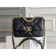 Chanel 2021-2022 Chanel 19 Bag, Small 26cm, Lambskin Leather, Black, Gold Hardware, Hass Factory Leather, Dimensions: 16x26x9cm.