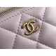 Chanel Vanity Case with Lipstick Holder, Gold Hardware, Gold Ball, Pink with Gold Hardware, Mini 11, Lambskin Leather, Hass Factory Leather, Dimensions: 9x11x7cm.