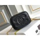 Chanel Vanity Case with Lipstick Holder, Gold Hardware, Heart-Shaped, Gold Ball, Black with Gold Hardware, Mini 11, Lambskin Leather, Hass Factory Leather, Dimensions: 9x11x7cm.