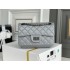 Chanel Classic Flap Bag in 2.55 Puffy Calfskin, Gray with Silver Hardware, Small 20cm.