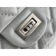 Chanel Classic Flap Bag in 2.55 Puffy Calfskin, Gray with Silver Hardware, Small 20cm.