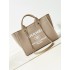 Chanel Beach Bag in Camel Color with White Letters, 33cm.