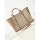 Chanel Beach Bag in Camel Color with White Letters, 33cm.