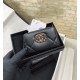 Chanel 19 Wallet/Card Holder in Black with Gold Hardware, Lambskin Leather, 11x8cm.