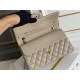 Chanel Classic Flap Bag in Medium 25, Light Apricot, Champagne Gold Hardware, Caviar Leather, Hass Factory Leather, 23x15x6cm.