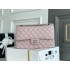 Chanel Classic Flap Bag in Pink with Silver Hardware, Lambskin Leather, Medium 25x16x7cm.