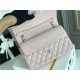 Chanel Classic Flap Bag in Pink with Silver Hardware, Lambskin Leather, Medium 25x16x7cm.