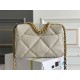 Chanel 19 Bag in Cream with Gold Hardware, Small 26, Lambskin Leather, Hass Factory Leather, 26x16x9cm.