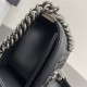 Chanel Le Boy Bag, Small 20, Calfskin Leather, Black with Silver Hardware, 20cm.