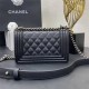 Chanel Le Boy Bag, Small 20, Caviar Leather, Black with Silver Hardware, 20cm.