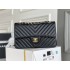 Chanel Classic Flap Bag in Medium 25, Black with Gold Hardware, Lambskin Leather, Hass Factory Leather, 25x16x7cm.