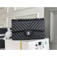 Chanel Classic Flap Bag in Medium 25, Black with Silver Hardware, Lambskin Leather, Hass Factory Leather, 25x16x7cm.