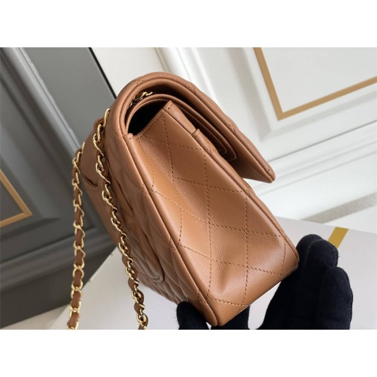 Chanel Classic Flap bag Medium 25 Caramel Gold Hardware Lambskin Hass Factory leather 25x16x7cm