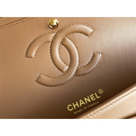 Chanel Classic Flap bag Medium 25 Caramel Gold Hardware Lambskin Hass Factory leather 25x16x7cm