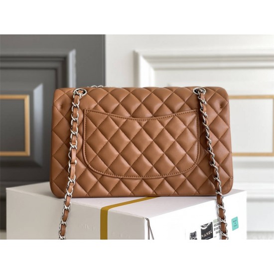 Chanel Classic Flap bag Medium 25 Caramel Silver Hardware Lambskin Hass Factory leather 25x16x7cm