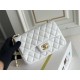 Chanel Classic Flap bag Mini 20 White Gold Hardware Lambskin Hass Factory leather 13x20x6cm