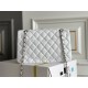 Chanel Classic Flap bag Small 23 White Silver Hardware Lambskin Hass Factory leather 15x23x6cm