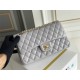 Chanel Classic Flap bag Medium 25 Grey Gold Hardware Lambskin Hass Factory leather 25x16x7cm