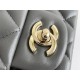 Chanel Classic Flap bag Mini 17 Grey Champagne Gold Hardware Lambskin Hass Factory leather 14x17x8cm