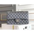 Chanel Classic Flap bag Medium 25 Grey Champagne Gold Hardware Lambskin Hass Factory leather 25x16x7cm