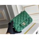 Chanel Classic Flap bag Mini 17 Green Champagne Gold Hardware Lambskin Hass Factory leather 14x17x8cm