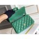 Chanel Classic Flap bag Mini 20 Green Champagne Gold Hardware Lambskin Hass Factory leather 13x20x6cm