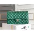 Chanel Classic Flap bag Medium 25 Green Champagne Gold Hardware Lambskin Hass Factory leather 25x16x7cm